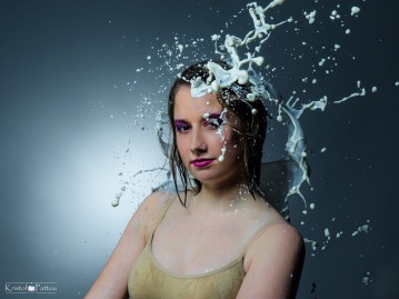Shoot with milk and paint